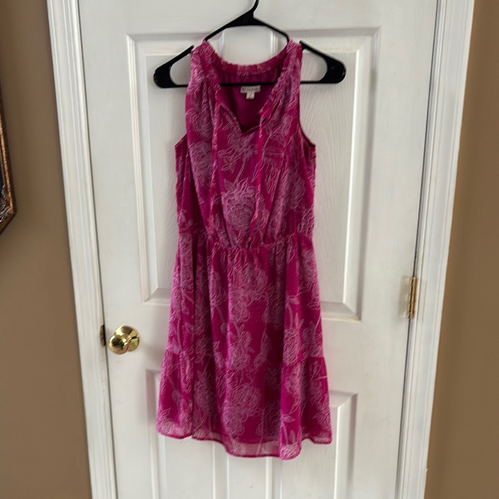 Merona Vibrant Pink Floral Dress